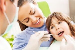 Young girl at dentist