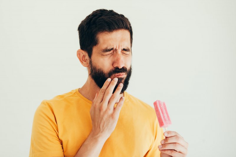 Man with sensitive teeth.