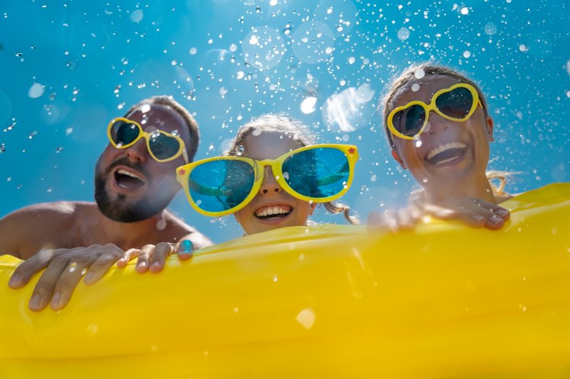 A family enjoying their summer vacation